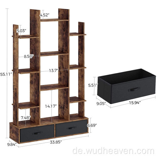 Bücherregal mit rustikalem Holz Bücherregale